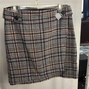 Bar III Pink and Black Plaid Mini Skirt